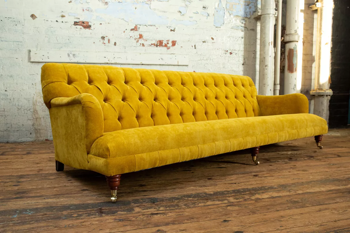 Chesterfield sale mustard sofa