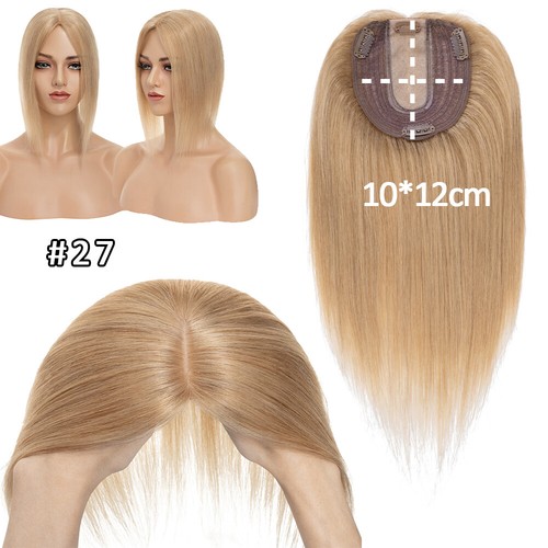 Peluca con clip REAL Cabello humano Topper Tupé Pieza superior Base de seda Mujeres Peluca - Imagen 25 de 69