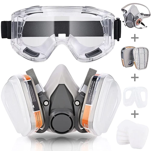 Atemschutz Halbmaske Gasmaske 6200 Staubmaske Lackiermaske Mit Wechselfiltern - Bild 1 von 20