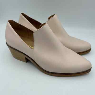 L'intervalle 37 US Size 6.5 / 7 Slip-On Tan Blush Pink Boots 2 1/4'' Heel Booties