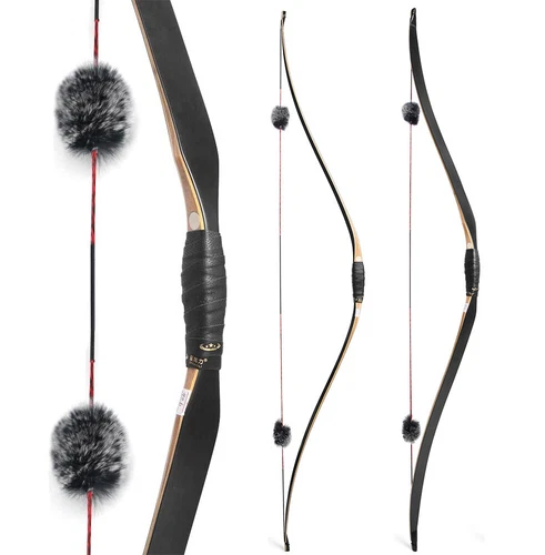 58'' Traditional Bow Longbow 15-50lbs Hunting Triangle Horsebow Archery Target