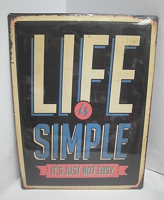 Vintage Blechschild Life is simple Größe 30cm x 40cm Deko Schild 50er retro