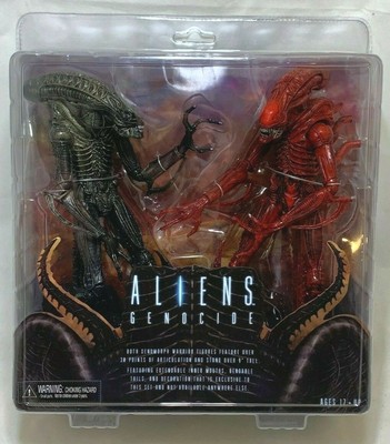 NECA Aliens Deluxe Genocide RED BLACK XENOMORPH WARRIOR Action Figures 2 pack
