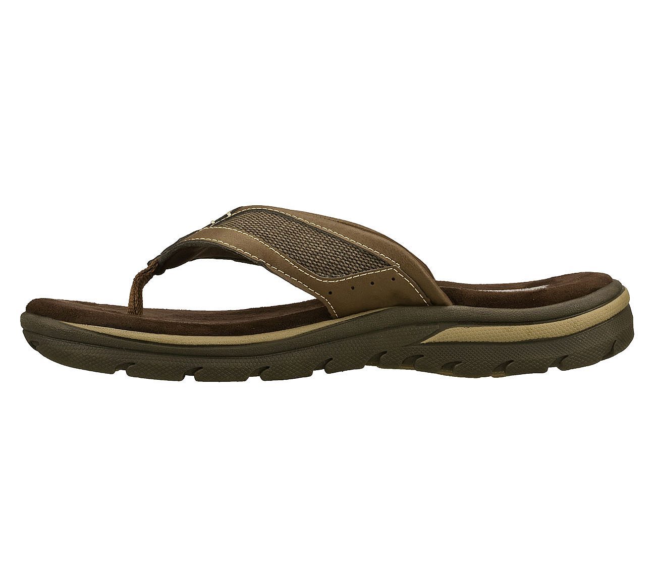 skechers men's jayline flip flop brown