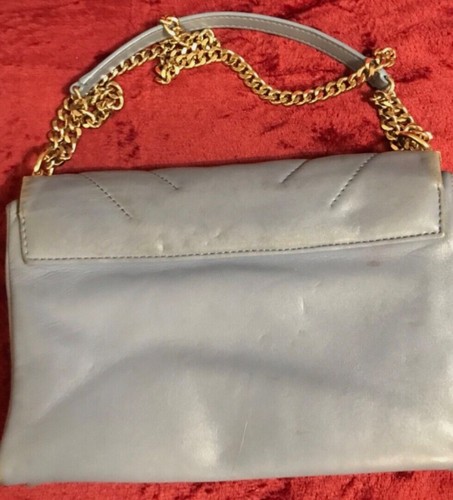 Carolina Herrera light Purple Leather Flap Push-lock Gold chain Shoulder Bag - Picture 11 of 19