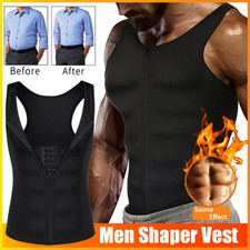 Men Neoprene Sauna Thermo Sweat Body Shaper Waist Trainer Fat Burner Corset Vest