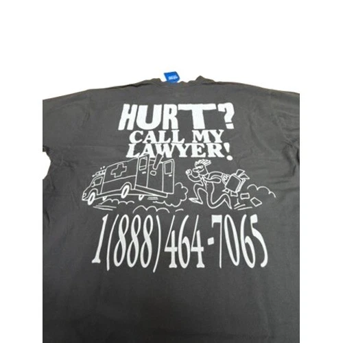 NEW! "MARKET Hurt Call My Lawyer" T Shirt Funny Graphic Tee XXL Gray Streetwear