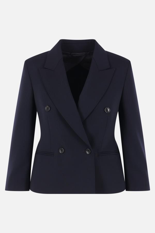 MAX MARA Dorico Blue Wool Crop Jacket New & Authentic