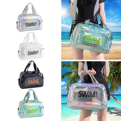 Strandtasche, Badetasche mit Fächern für Schuhe, Pooltasche für Reisen und
