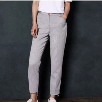 Ted Baker London Pants Grey Daizit Stitch Detail Trousers Ted Size 4 US 10