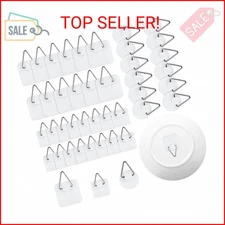 Jetec 40 Pieces Invisible Adhesive Plate Hanger Round Vertical Self-Adhesive Wal