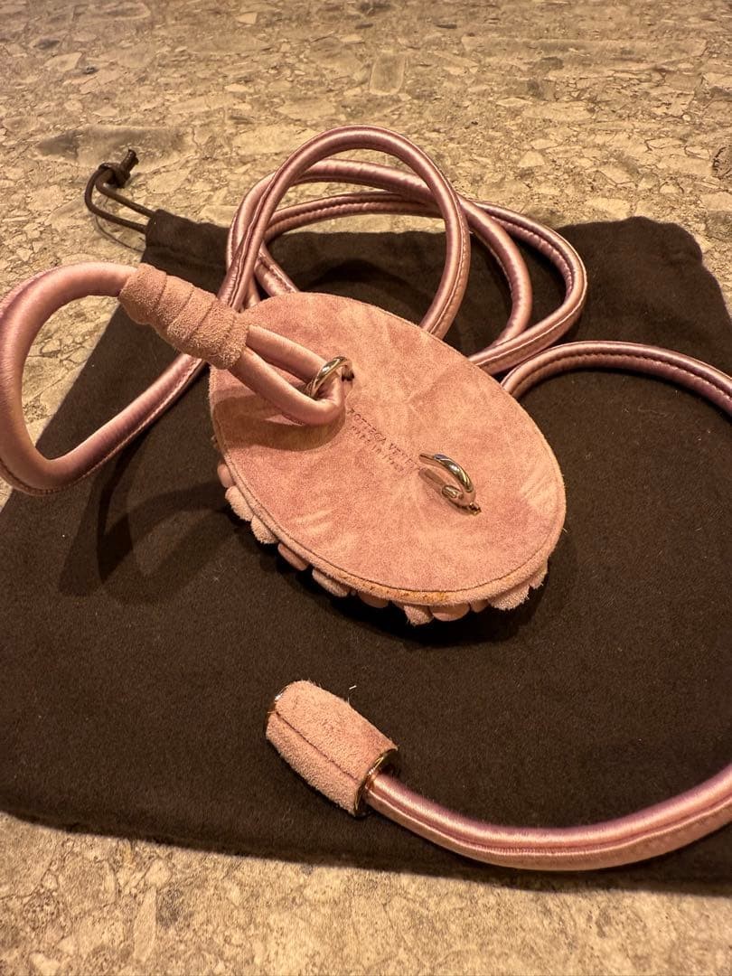 Bottega Veneta Flower Women's Pink Purple Leather Belt with Storage Pouch thumbnail 3