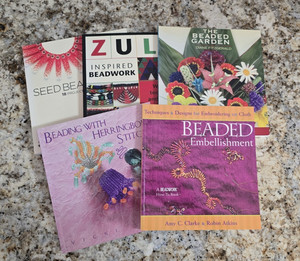 Lot 5 Bead Jewelry Books Embellishment Herringbone Garden Zulu Seed Bead Fushion