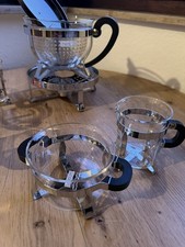 6x Bodum Chambord Teegläser + Kanne,Stövche...
