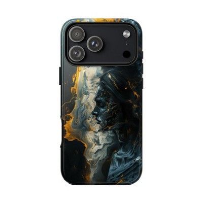 Phone Ink   Woman Portrait Teal Yellow   Case for iPhone, Galaxy, Pixel