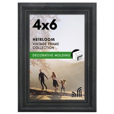Americanflat 4x6 Vintage Picture Frame - Black  Ornate beaded accents, Shatt...