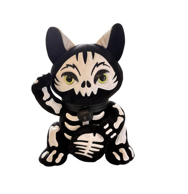 Killstar Kreeptures Maneki-Neko Exo Rift Plush Toy Gothic Spooky Skeleton Cat