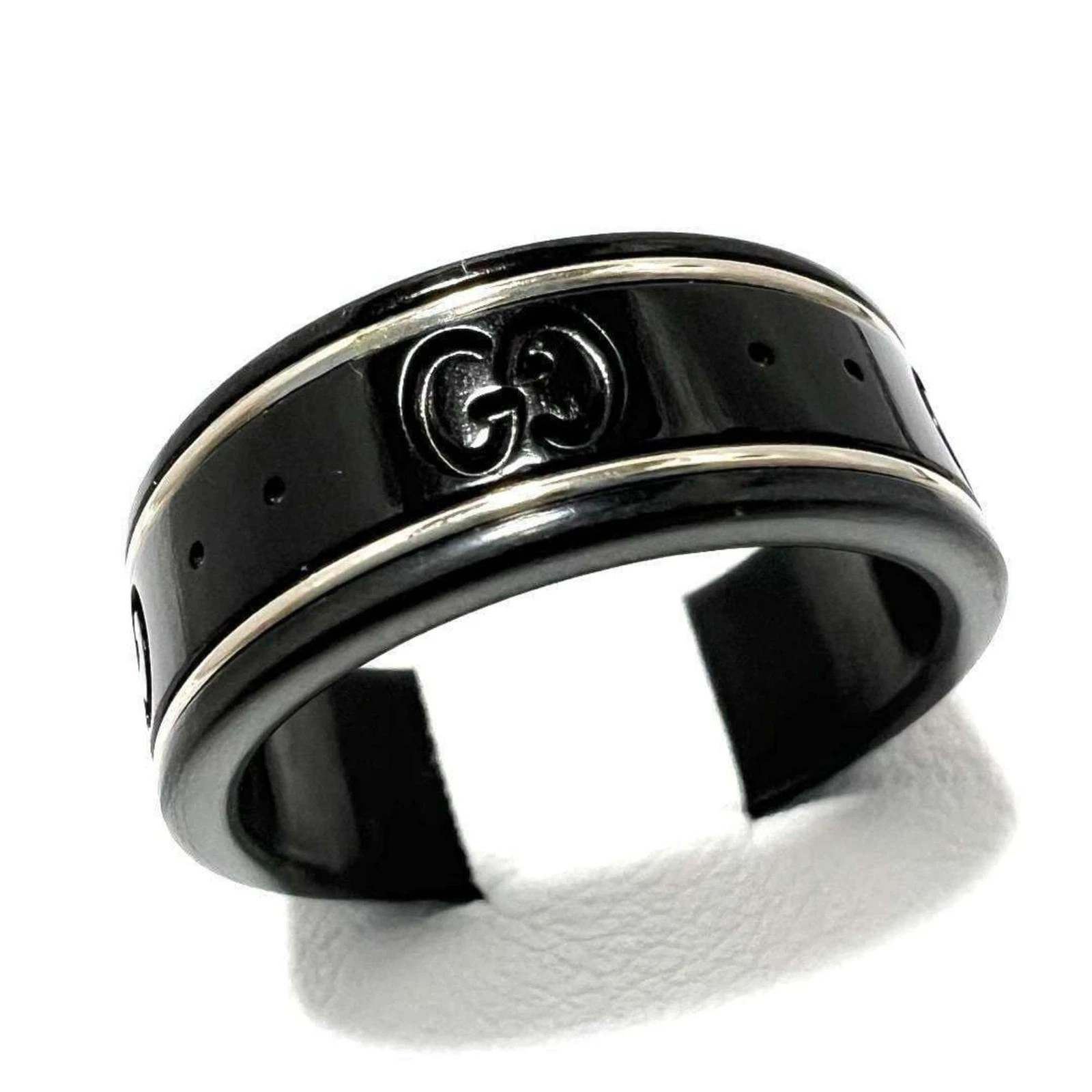 Bague Gucci icône céramique dorée bijou authentique