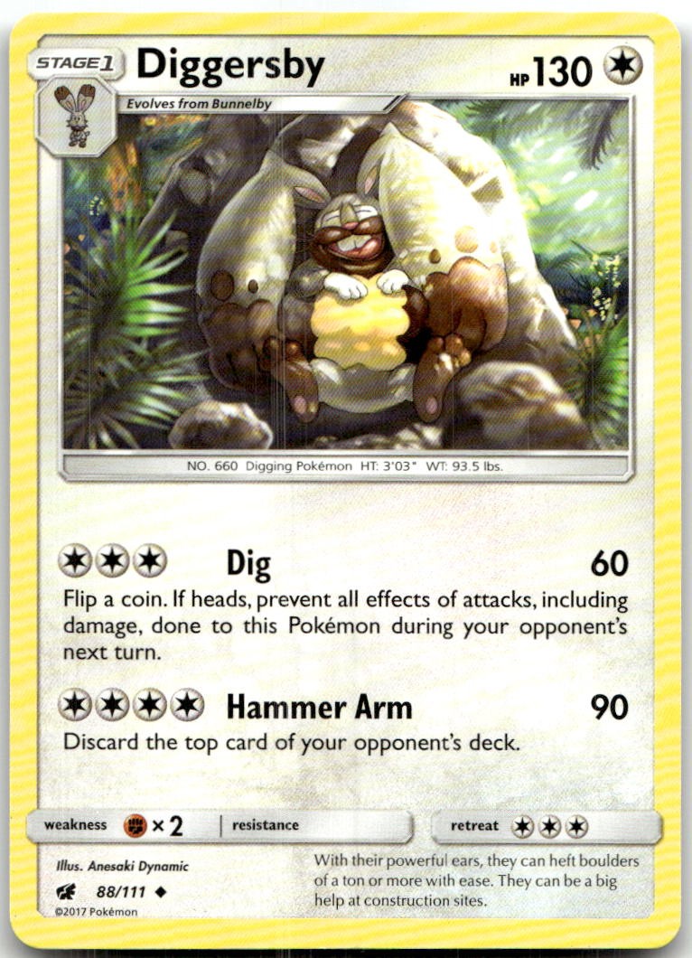 Diggersby 88/111 Uncommon Crimson Invasion Pokemon Lightly Played