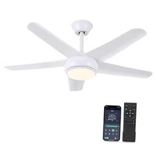 Ceiling Fans with Lights - 44" Modern Ceiling Fans with 5 Blades and 3CCT White