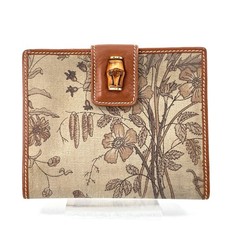 GUCCI Flora Bamboo Wallet Brown Authentic From JAPAN