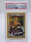 Pokemon - Dragonite 1st Edition Fossil Holo Signed Wayne Grayson - PSA Auto 9