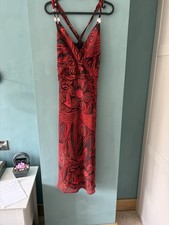 Wallis Strappy Dress Red/brown In Size 14 Length 48 Inches