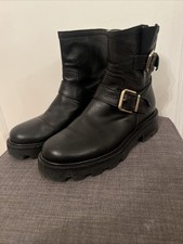 Ladies Jimmy Choo Black Boots Buckles Size 6 35 Ankle Boot Made In Spain