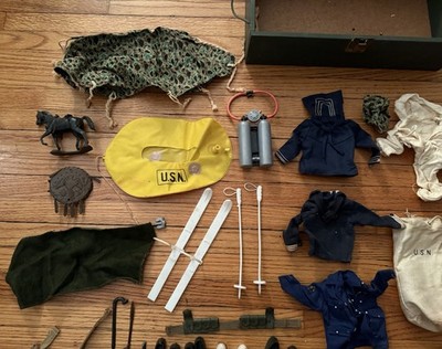 Vintage 60s 70s GI Joe Locker Box Army Trunk Scuba Navy