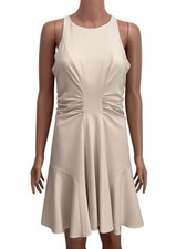 ⭐Halston Heritage- Light Beige/Ivory Gathered Cocktail Dress WOMEN'S 6