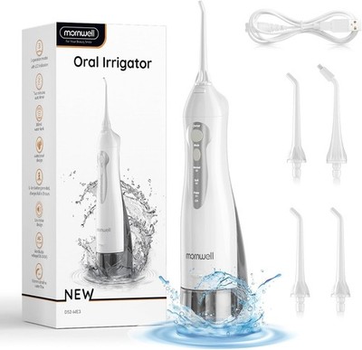 Cordless Water Flosser 300ML Tank, 4 Tips, 3 Modes, Rechargeable Oral Irrigator