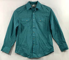 Wrangler Wrancher Shirt Men's L Pearl Snap Geo Print