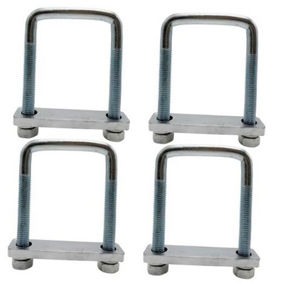 4 Pack Square U-Bolt for Trailer - Fits Fits Up To 2.5 Inch Wide Leaf Springs