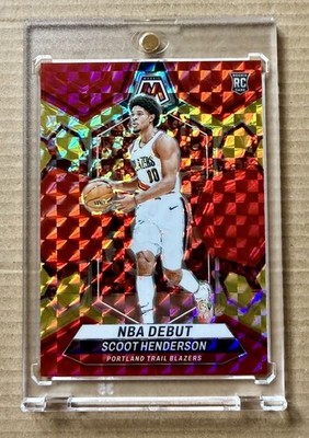 2023-24 Panini Mosaic Scoot Henderson RC Rookie #255 🔥 Fusion Red Yellow /75