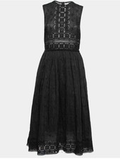 Zimmermann Black Sleeveless Lace Midi Dress NWT SIZE 0