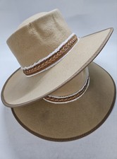 Lot of 2 Shyanne Women's Tan Felt Western Fashion Hats, Size 7 1/8