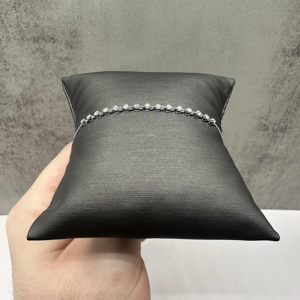 Бриллиант ссылка браслет в 14k белое золото - 0,25ctw GH I, 7,5", новый - Изображение 2 из 4