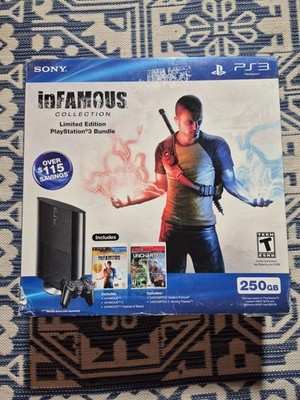 NEW Sony PS3 Super Slim 250 GB Infamous Uncharted Bundle NEW SEALED 