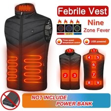 Unisex Heating Vest Electric Heating Jacket Men USB Charging Heated Body Warm