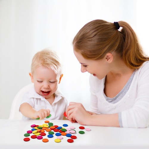 Gettoni Ricompensa Disco Legno Colorato Strumenti Apprendimento Bambino Bambino Matematica Giocattoli Rotondo - Foto 4 di 8