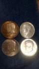 1964 Kennedy Halves 90% Silver Four Coins as Pictured VERY NICE!!! FREE SHIPPING