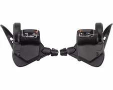 microSHIFT TS38 Thumb-Tap Shifter Set - 7 Speed, Triple, Optical Gear Indicator,
