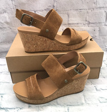 UGG Elena II Chestnut Suede Wedges UK Size 6,5 Boxed (MG127K48)