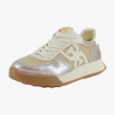 Sam Edelman Langley Woven Womens Fashion Sneakers Natural/Gold Raffia