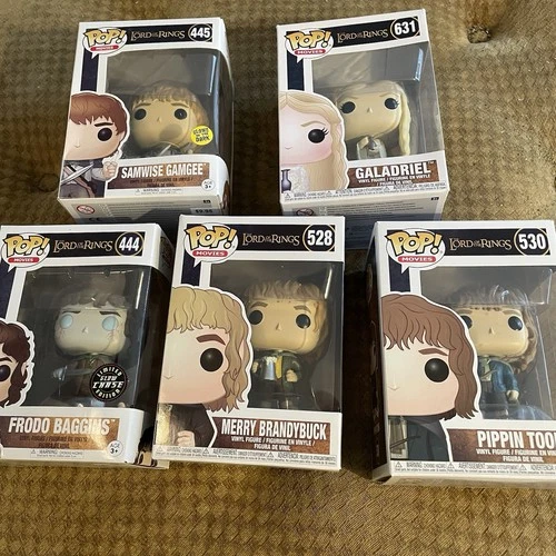 Lord Of The Rings Funko Pop Lot Of 5  Glow Frodo,Samwise,Galadriel,Merry And Pip