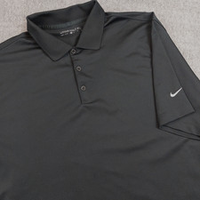 Nike Golf Dri-Fit Polo Shirt Mens XLarge Black White Swoosh 358324-010