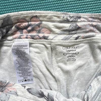 Calvin Klein Performance Women's Jogger Pants S Gray Pink Floral Drawstring 28''