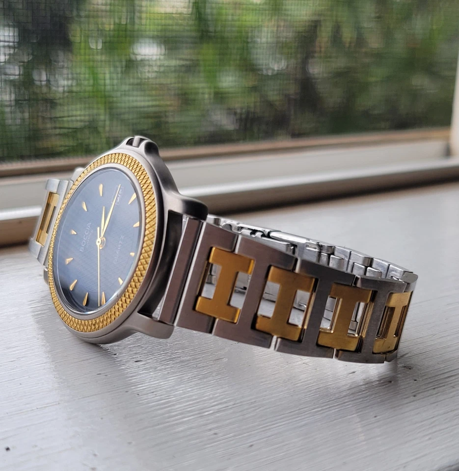 RELOJ PULSERA HOMBRE BOCCIA TITANIO CON DOS TONOS "H-links" SS PERSONALIZADO Foto 2 de 4