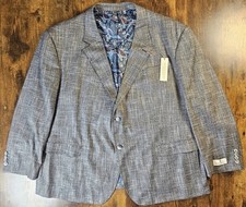 Oak Hill Sport Coat Blazer Suit Jacket 2 Button Gray 4XL 58R/60R NWT