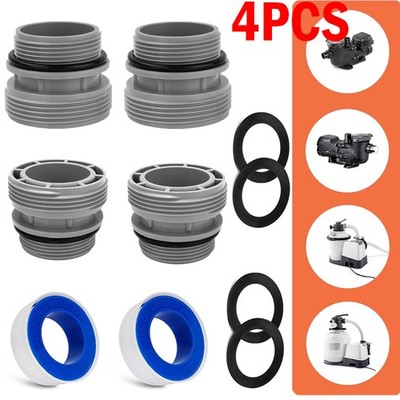 4pcs Hose Conversion Adapters Kit for Intex & Pools 4560 40Mm Hose to 1 1/2' Fil